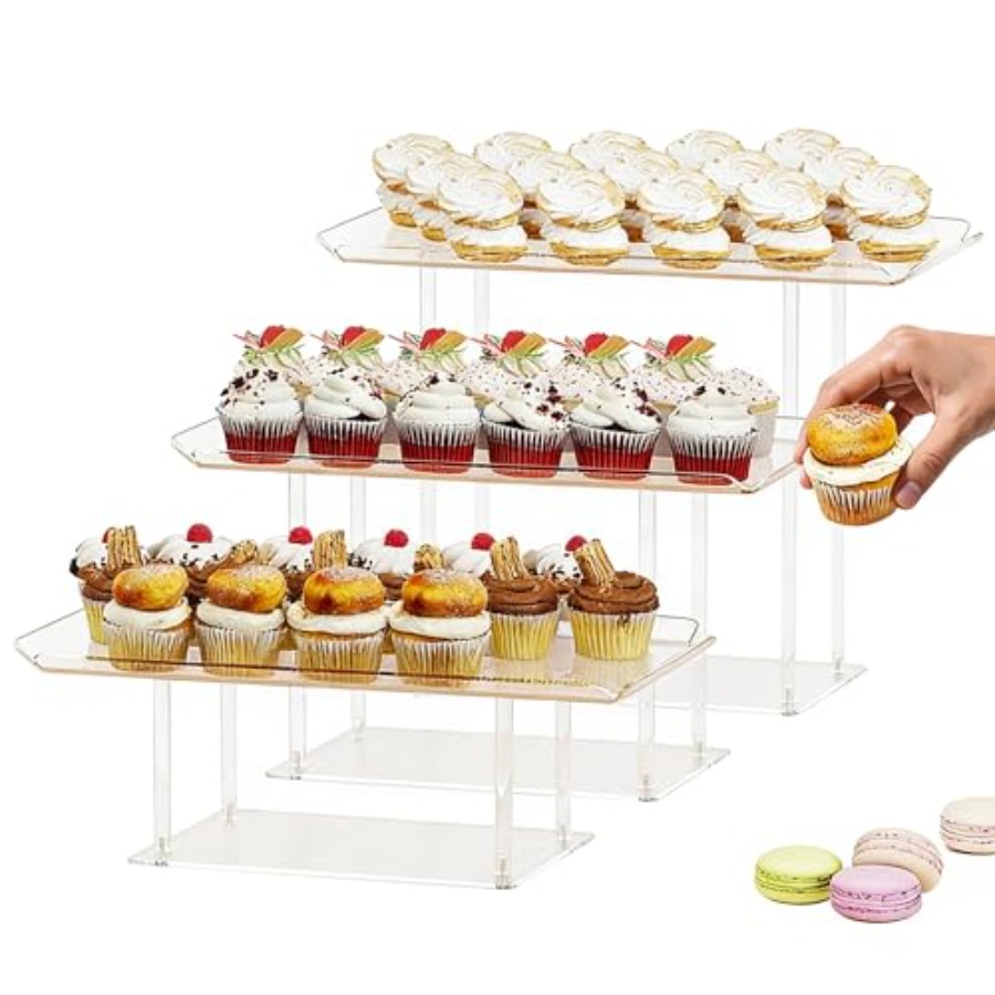 Display Risers Set - 3 Pack Dessert Table Display Set,