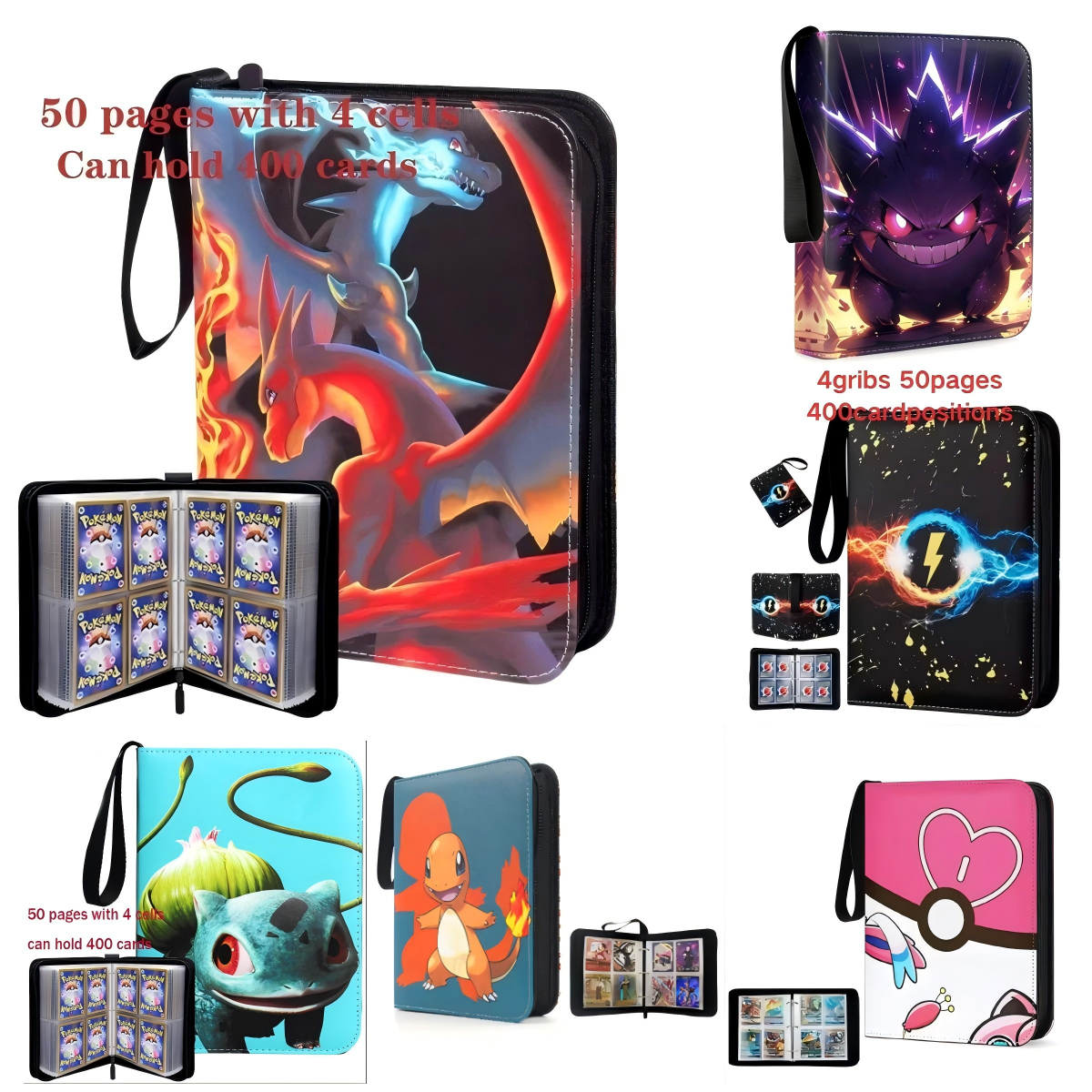 Charizard Gengar Pikachu Card  – Trading Card Binder recenzja i cena