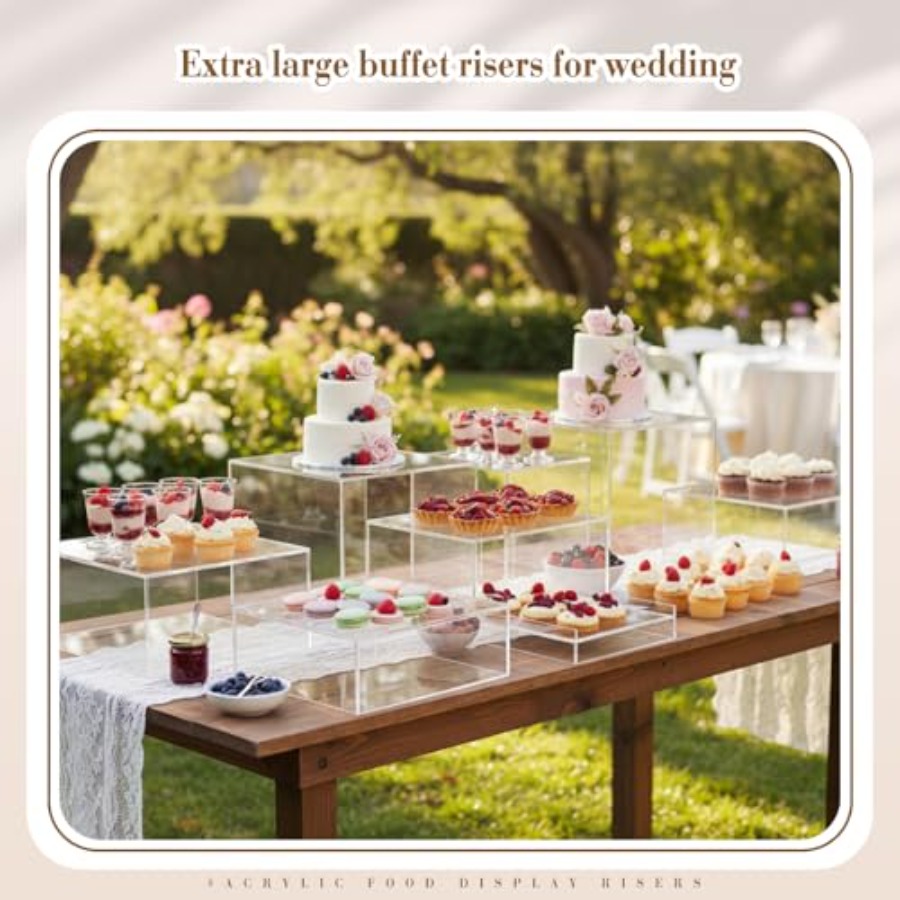 7 Pcs Extra Large Buffet Riser – Display Risers Set recenzja i cena