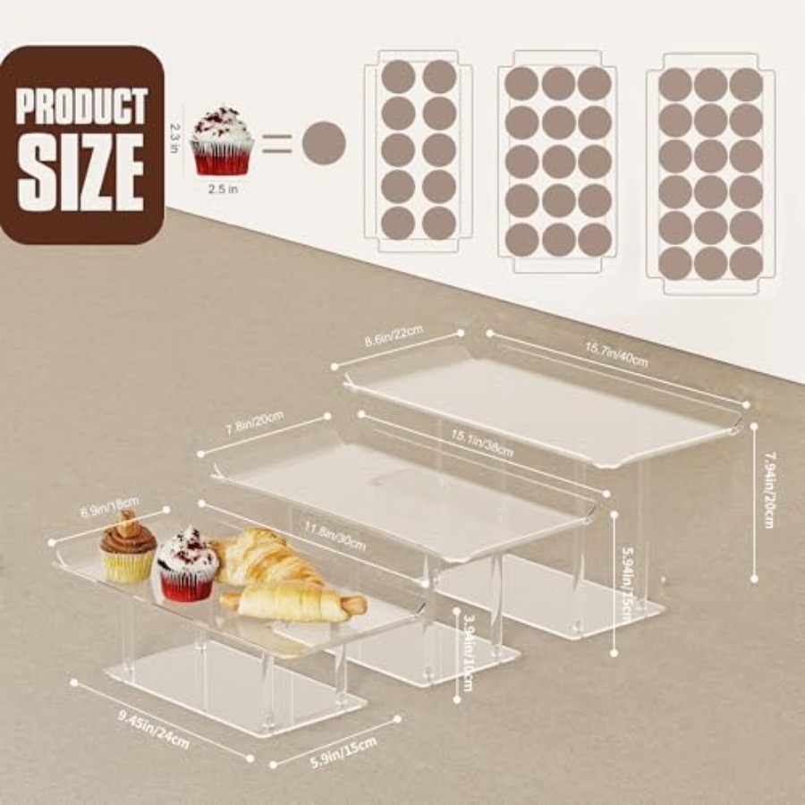 3 Pack Dessert Table Display S – Display Risers Set recenzja i cena